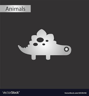 Black and white style icon dinosaur vector image