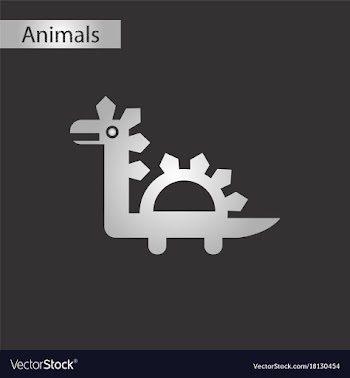 Black and white style icon dinosaur vector image