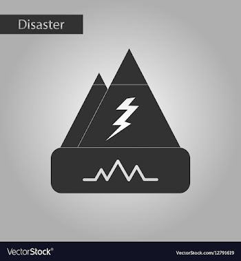 Black and white style icon disaster earthquake vector image
