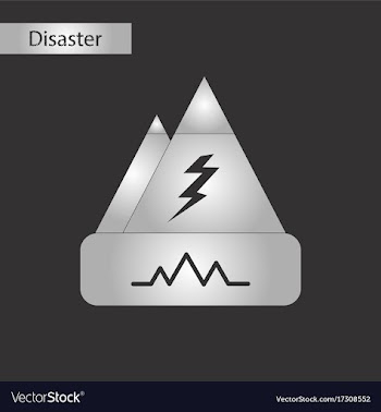 Black and white style icon disaster earthquake vector image