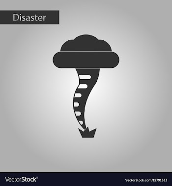 Black and white style icon disaster tornado vector image