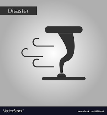 Black and white style icon disaster tornado vector image