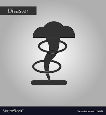Black and white style icon disaster tornado vector image