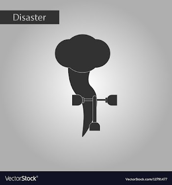 Black and white style icon disaster tornado vector image
