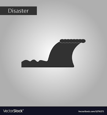 Black and white style icon disaster tsunami vector image