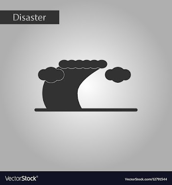 Black and white style icon disaster tsunami vector image