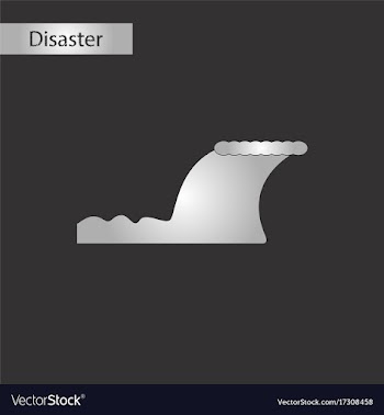 Black and white style icon disaster tsunami vector image