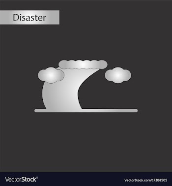 Black and white style icon disaster tsunami vector image