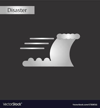 Black and white style icon disaster tsunami vector image
