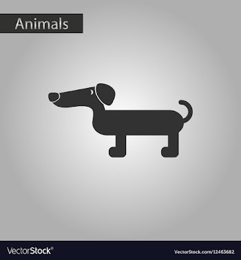 Black and white style icon dog dachshund vector image