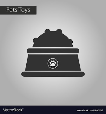 Black and white style icon dog food bowl vector image