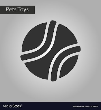Black and white style icon dog toy ball vector image