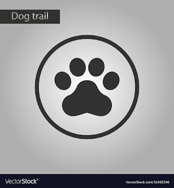 Black and white style icon dog trail vector image