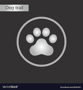 Black and white style icon dog trail vector image