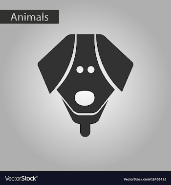 Black and white style icon dog vector image