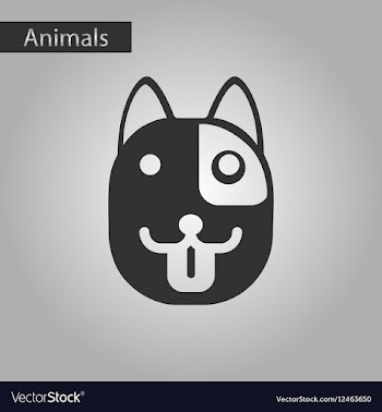 Black and white style icon dog vector image