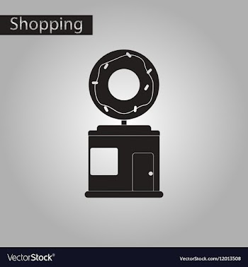 Black and white style icon Donut shop vector image