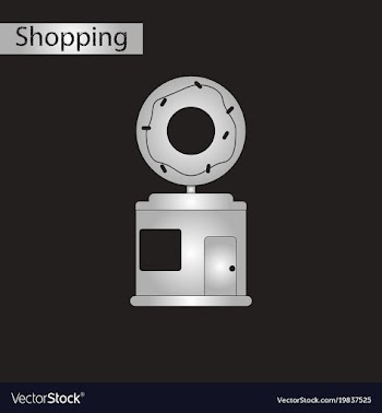 Black and white style icon donut shop vector image