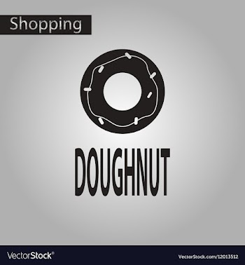 Black and white style icon donut vector image