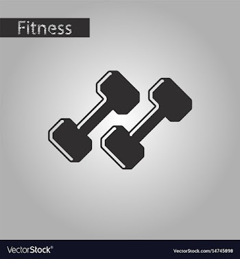 Black and white style icon dumbbells vector image