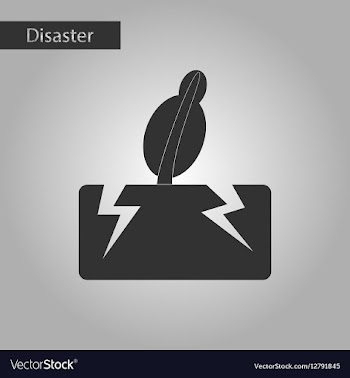 Black and white style icon earthquake tree vector image