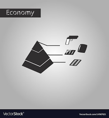 Black and white style icon economic pyramid vector image