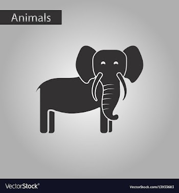 Black and white style icon elephant vector image