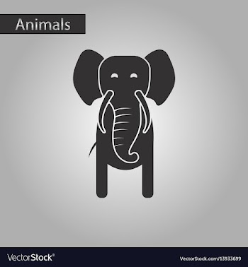 Black and white style icon elephant vector image