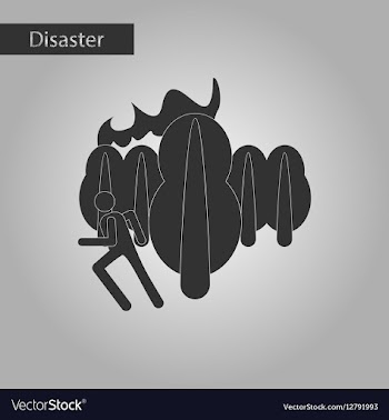 Black and white style icon fire in forest human vector image