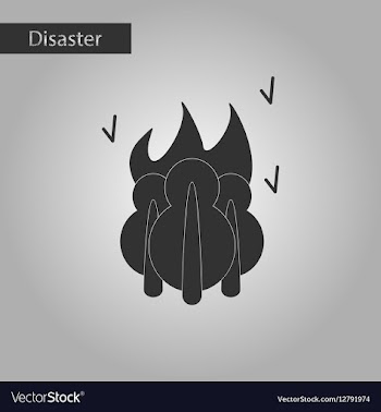 Black and white style icon fire in the forest vector image