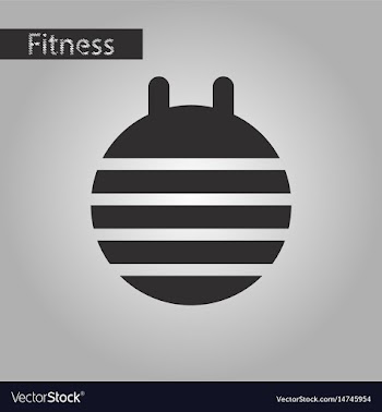 Black and white style icon fitball vector image