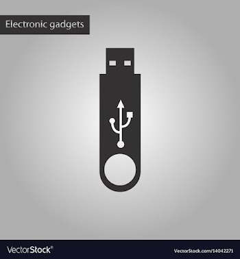 Black and white style icon flash drive vector image