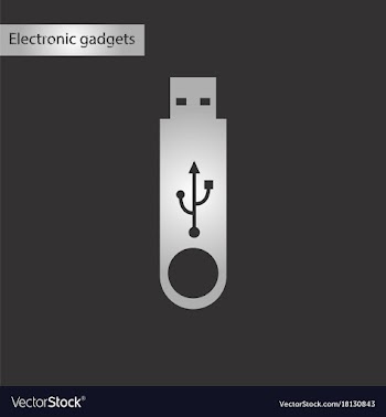 Black and white style icon flash drive vector image