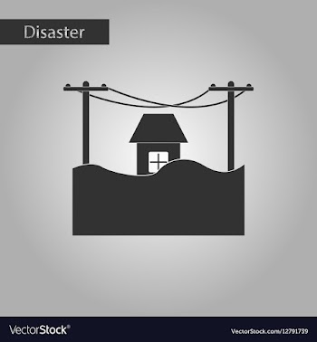 Black and white style icon flood house vector image