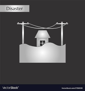 Black and white style icon flood house vector image