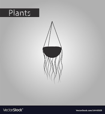 Black and white style icon flower pot vector image
