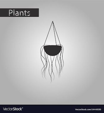 Black and white style icon flower pot vector image