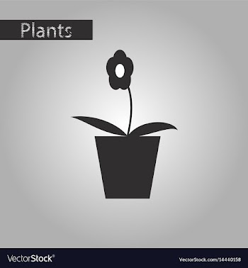 Black and white style icon flowers in a pot vector image