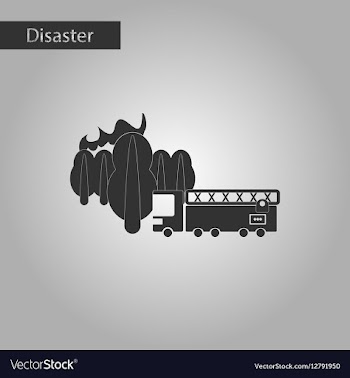 Black and white style icon Forest fire truck vector image
