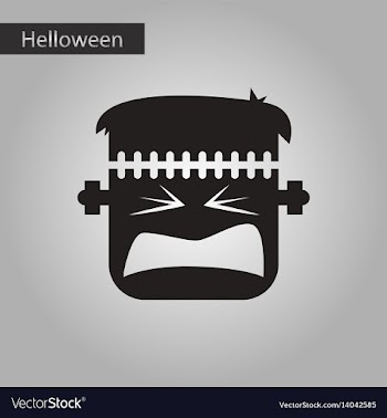 Black and white style icon frankenstein vector image