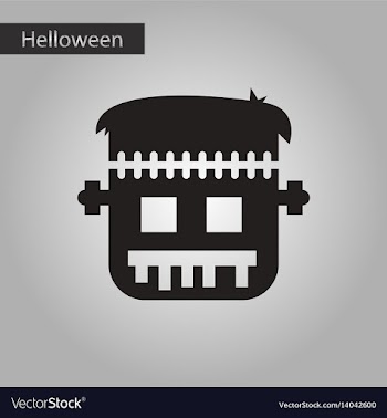 Black and white style icon frankenstein vector image