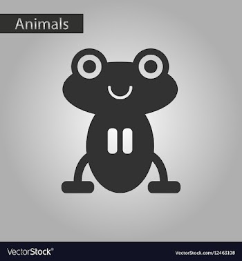Black and white style icon frog cartoon vector image