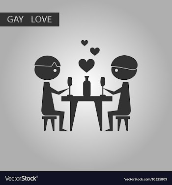 Black and white style icon gay romantic dinner vector image