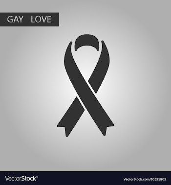 Black and white style icon gays HIV ribbon vector image