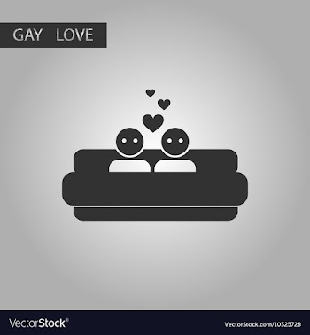 Black and white style icon gays in bed vector image