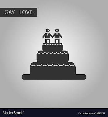 Black and white style icon gays wedding cake vector image