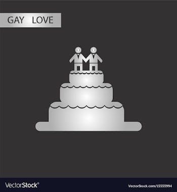 Black and white style icon gays wedding cake vector image