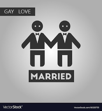 Black and white style icon gays wedding vector image