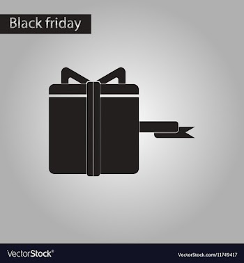 Black and white style icon gift box Black Friday vector image