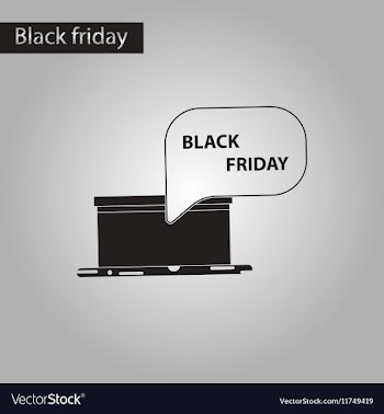 Black and white style icon gift box Black Friday vector image